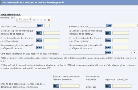 Cómo añadir la deducción de IRPF en mi declaración de la renta - apartado deducciones por obras de mejora de la eficiencia energética