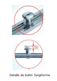 detalle de bulón fungiforme